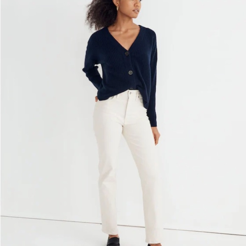 Madewell Petite Perfect Vintage Straight Jean Vintage Canvas Wash Neutral NWT 24